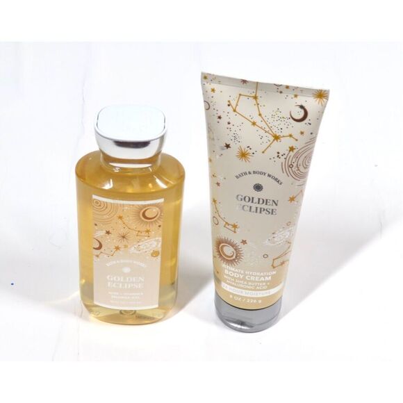 Bath & Body Works Golden Eclipse Ultra Shea Body Cream 8oz Shower Gel 10oz New - Picture 1 of 2